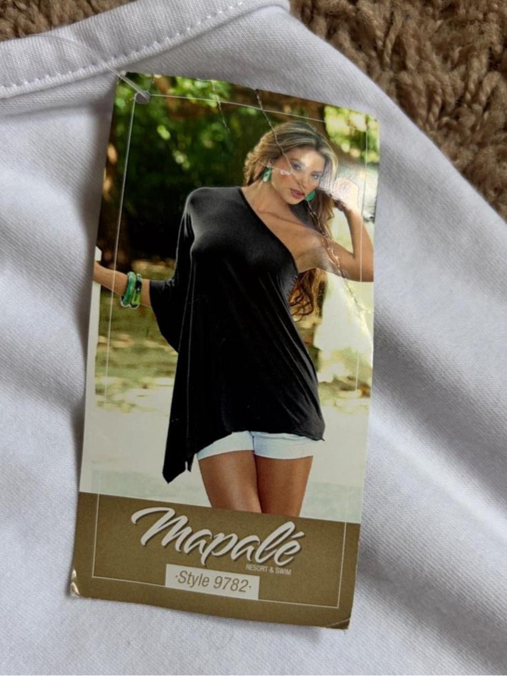 Mapale White One-Shoulder Draped Women's Top